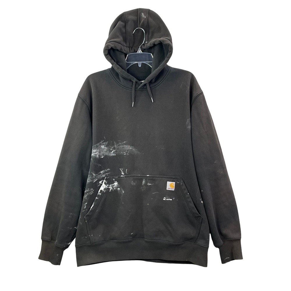 Carhartt Rain Defender Hoodie Men's Large Paint Splatter Workwear Loose Workwear